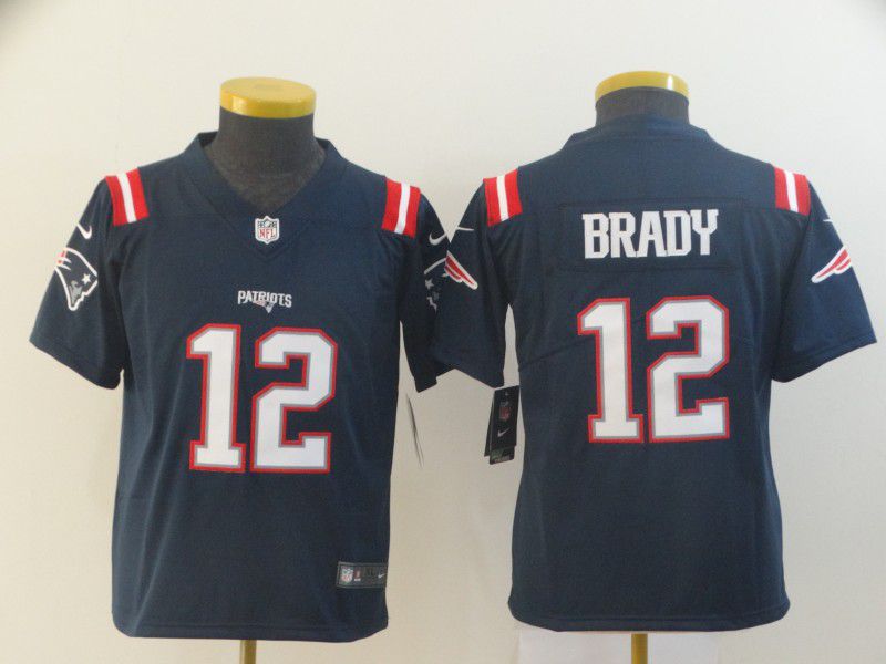 Youth New England Patriots #12 Brady Blue Nike Vapor Untouchable Limited Player NFL Jerseys->youth nfl jersey->Youth Jersey
